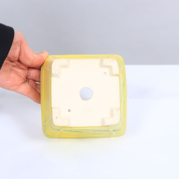 現代小鉢：柴勝　窓付正方ソリ鉢　11.5cm【現品】