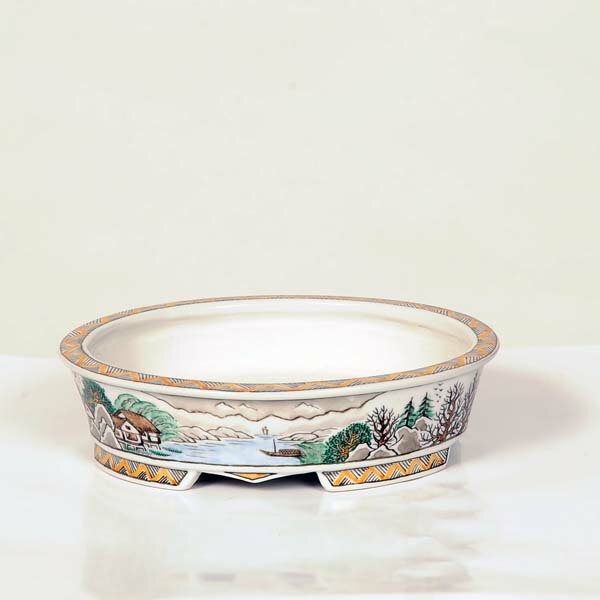 Rakuten - 現代小鉢：月香　縁付楕円鉢　15.9cm【現品】(共箱・共布　有)