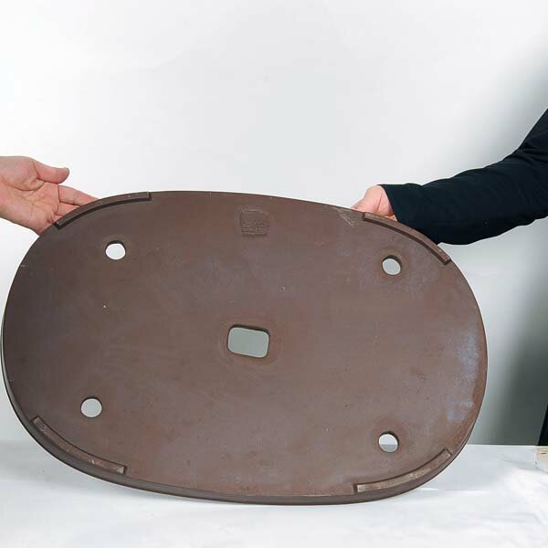 特価：国産土物　小判浅切立鉢　18号*資材