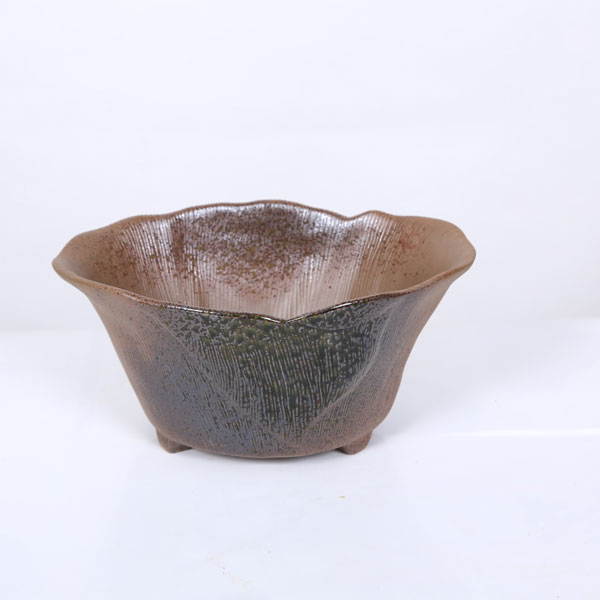 国産鉢：萬古焼変形鉢　7号*資材