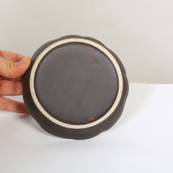 水盤 受け皿:陶器製受け皿 丸変形 4号の紹介画像2