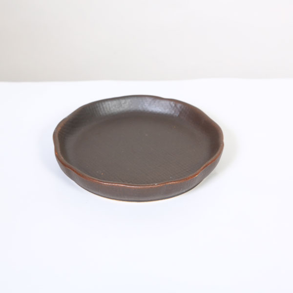 水盤 受け皿:陶器製受け皿 丸変形 4号の商品画像