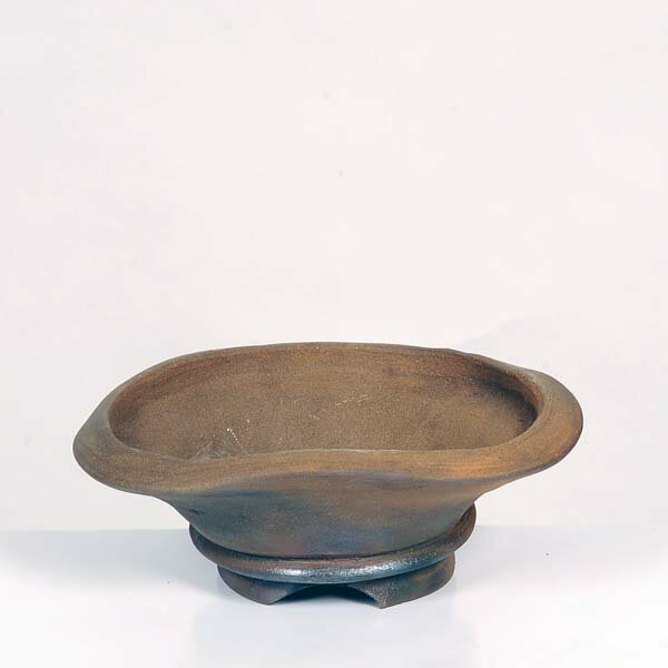 国産鉢：土物変形鉢　21.5cm【現品】
