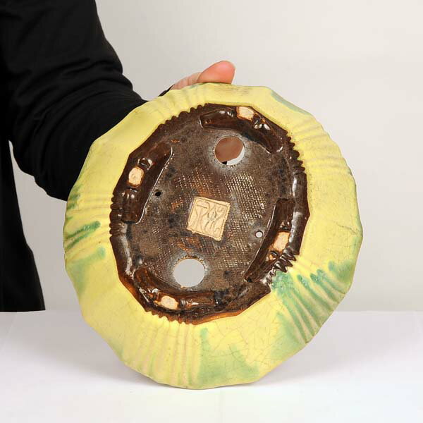 現代小鉢：平安虹泉　モッコ鉢　21.5cm【現】*資材