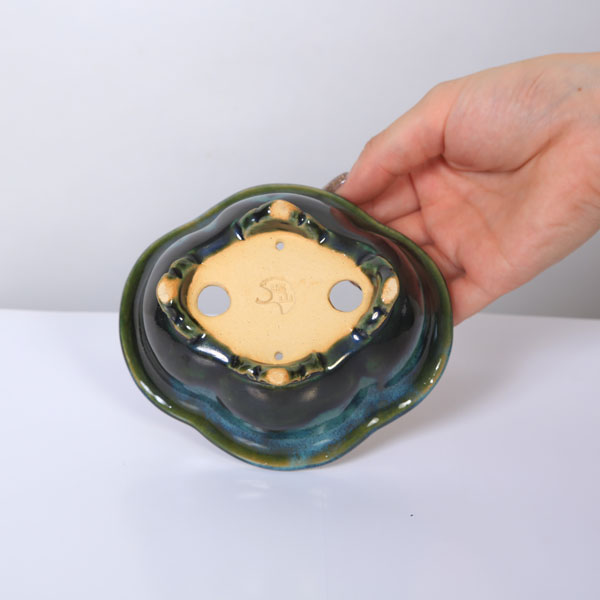 現代小鉢：昭山　足付モッコ鉢【現品】*shouzan　12.4cm
