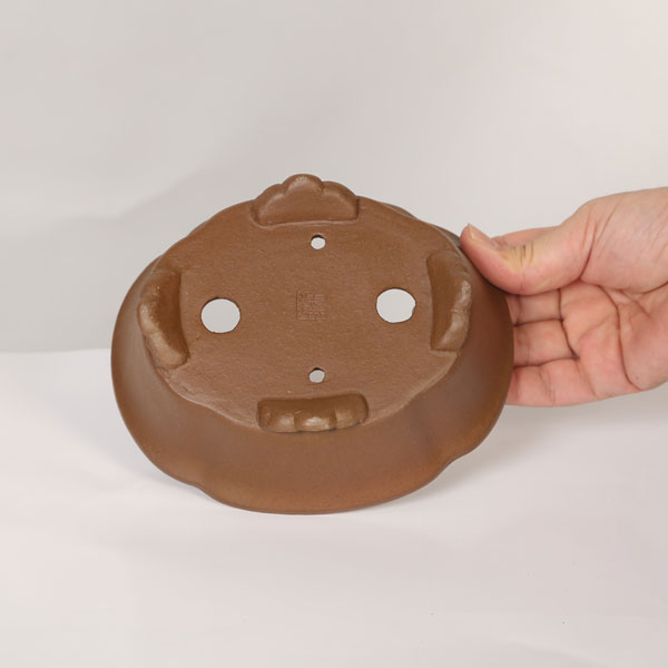 現代小鉢：柴勝　足付モッコ鉢【現品】*shibakatu　15.8cm