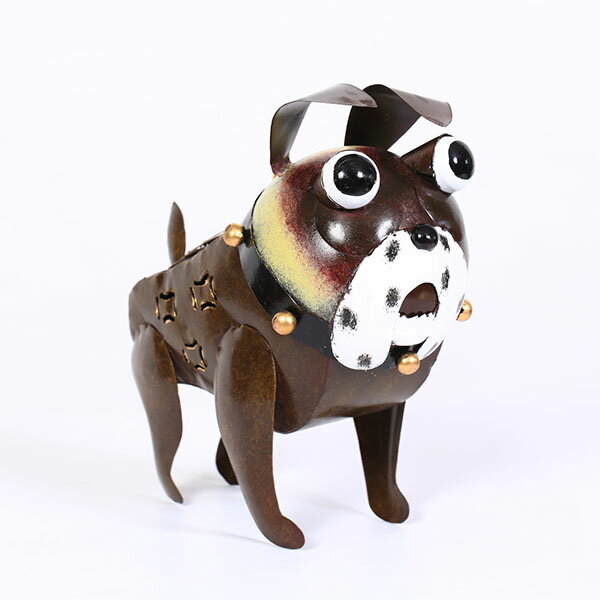 雑貨 オーナメント：ブリキ イヌ*キャンドルホルダー 犬 いぬ ドッグ
