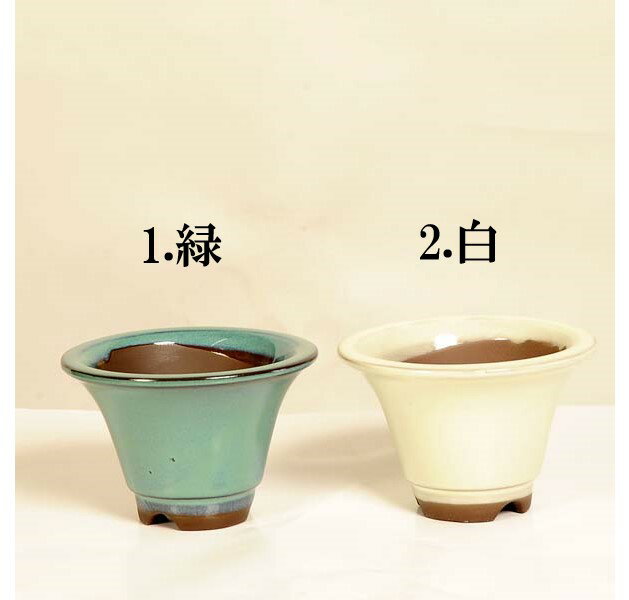 盆栽鉢：国産丸平ソリ鉢　4号*資材