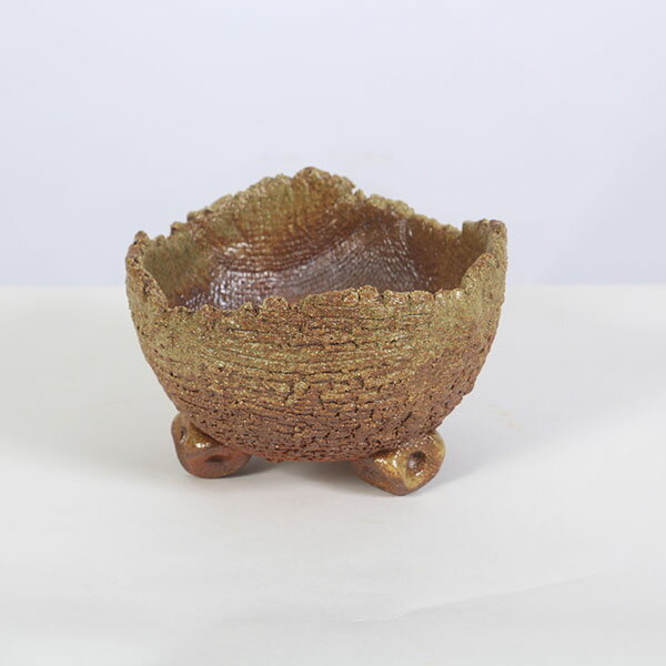 鉢：信楽焼中深鉢　5.5号*資材