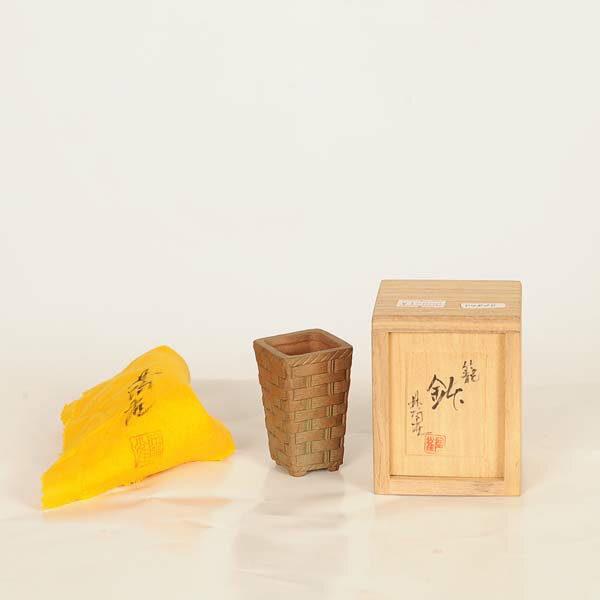 現代小鉢：陶雀　正方鉢『籠』【現品】*toujyaku　3.9cm