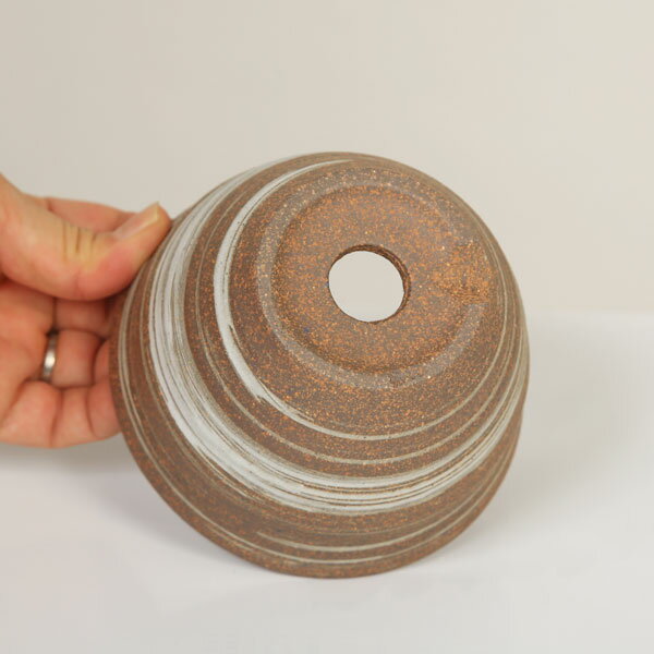 鉢：はけ目信楽焼丸鉢　11.5cm　4号*資材
