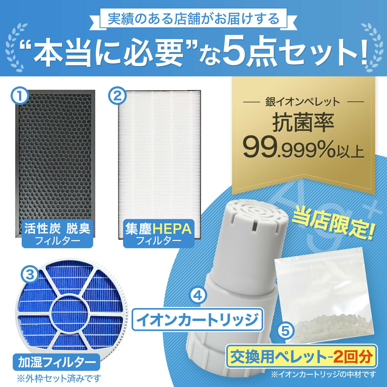 【15時までの注文で最短当日出荷】【レビュー特典あり】 加湿フィルター枠あり FZ-L75MF FZ-D50HF FZ-F50DF FZ-AG01K1 集じんフィルター 脱臭フィルター イオンカートリッジ AG銀イオンペレット 5点セット シャープ互換品 KI-NS50 KI-TS50 KI-SS50 加湿空気清浄機対応