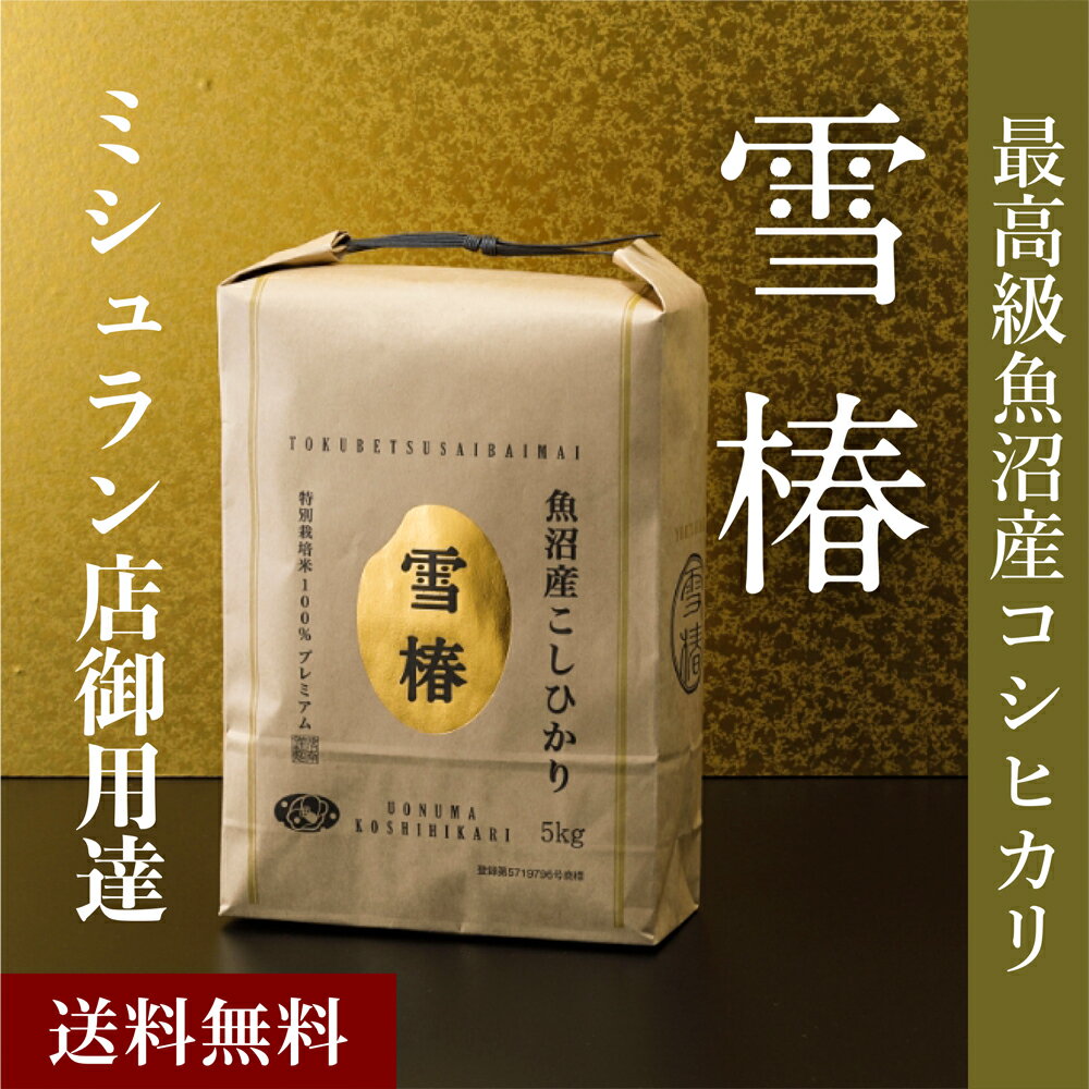 【 雪椿 】 魚沼産コシヒカリ 新米 令和4年 5kg お米 魚沼コシヒカリ 新潟 こしひかり 魚沼 新潟県産コシヒカリ 魚沼産 コシヒカリ 魚沼産こしひかり 白米 贈答用 お祝い 結婚祝い ブランド米 ギフト 内祝い 特別栽培米 お返し 米5キロ 米5k 送料無料 最高金賞 金賞受賞