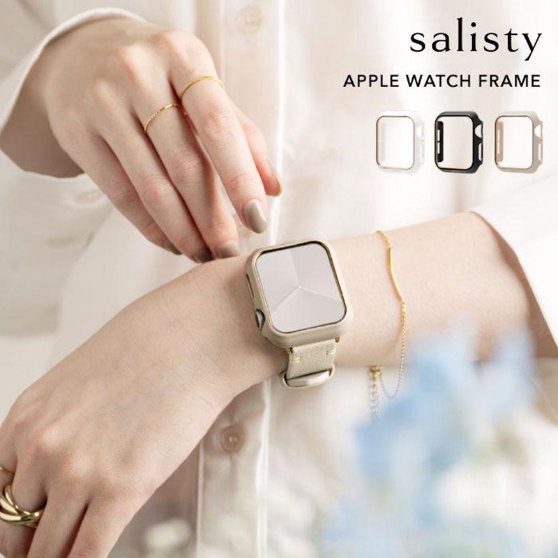 Apple Watch カバーフレーム保護 Apple Watch Series 9 8 7 SE 第2世代 第1世代 6 5 4 40mm 41mm salisty Apple Watch ハードフレーム アップルウォッチ カバー