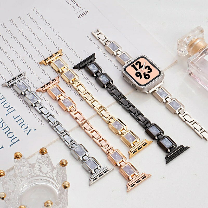 ◆対応機種： apple watch　10代（42mm/46mm） apple watch ultra 1代 2代（49mm） apple watch 9代 8代 7代 (41mm/45mm) apple watch4.5.6.se se2代 (40mm/44mm) apple watch1.2.3代 (38mm/42mm) こちらの商品は交換用ベルトのみです。腕時計本体は付属しておりません。 【着け心地のよい素材】 専門的に女性のために設計されたこのiwatchバンドは、軽やかでありながら品質感のある高級合金を使用し、滑らかな肌触りを実現、快適な着け心地で、。 【どんなシーンでも大活躍】日常にはもちろん、ビジネスやデート、パーティーなどの場面にも活躍できます。自分へのご褒美や、大切な人へのプレゼントにも喜ばれるお勧め商品です。誕生日、バレンタインデー、クリスマス、母の日、結婚記念日などシーンで選べるギフトです。 【ご注意】 ●製造ロットにより、細部形状の違いなどに多少の誤差が生じます。 ●多少の傷、汚れ、色剥げ等がみられる場合がございます。 ●本製品を使用した事による、直接的もしくは間接的に生じた損害、破損(データを含む)については弊社では責任を負いかねます。 ●商品のお色は撮影時の環境、ディスプレイの発色などにより実物と多少の違いが生じることがございます。予めご了承下さいませ。 ●イメージ違いでのご返品は不可となります。 ●代金引換決済はご利用いただけません。 ●配送日時のご指定はできません。 ●簡易梱包で発送させていただきます。 ※住所不備/送付先間違い/部屋番号の記入漏れなどにより、商品が返送された場合には、再発送料金を別途ご負担いただきます。 予めご了承の上、ご注文くださいますようお願い致します。