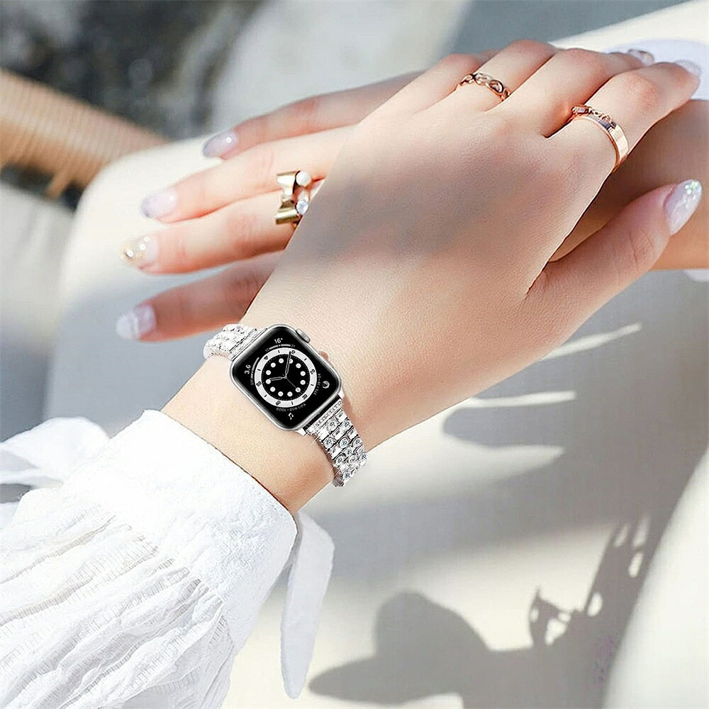 アップルウォッチ バンド レディース ベルト 替え Apple Watch キラキラ ステンレス ビジュー パヴェ 交換バンド 40mm 41mm Series 1 2 3 4 5 6 7 8 9 10 SE applewatch 全シリーズ