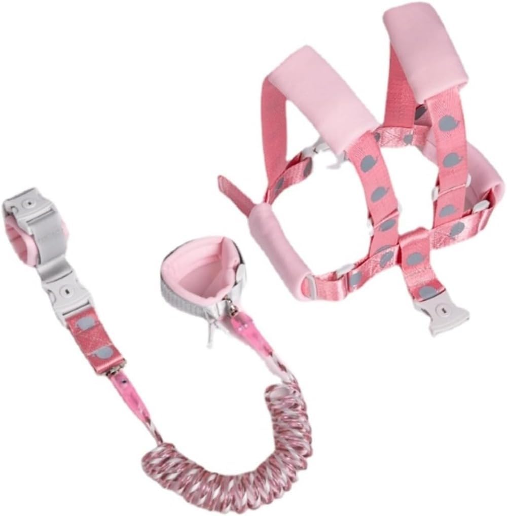子供 安心の 迷子防止 子供用ハーネス 迷子防止紐 セーフティーハーネス 360度回転 反射材入り ロック付き 伸縮可能 安全 事故防止 迷子対策 手首 ハーネス セット