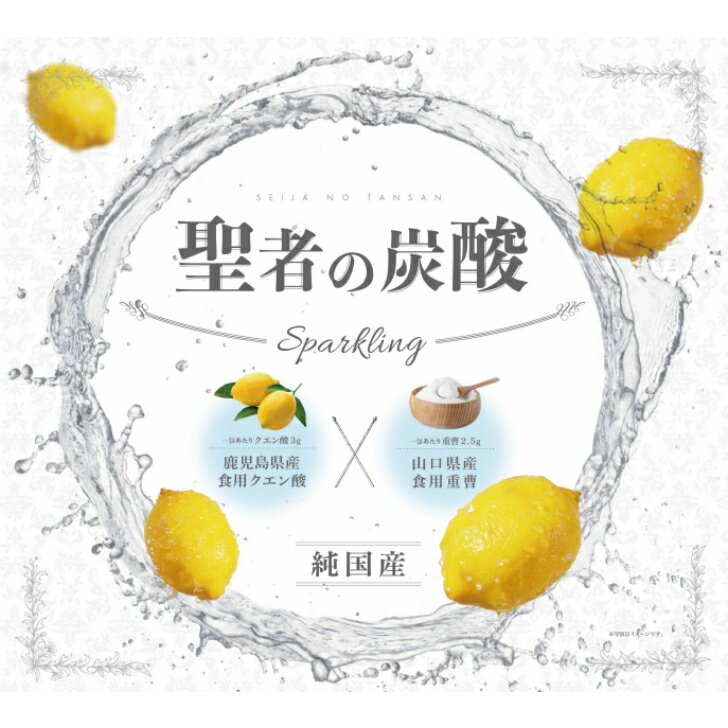 聖者の炭酸【純国産】重曹クエン酸水　食用重曹×食用クエン酸　持ち運びしやすい個包装　各30包 計60包