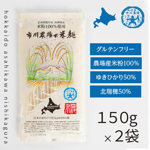 【グルテンフリー・送料無料】自社農場生産！市川農場の米麺 150g×2袋[ネコポス配送]