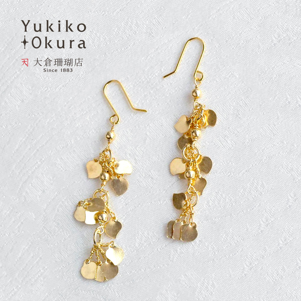 【全品ポイント5倍】 イヤリング ピアス SV925 シルバー ゴールドカラー ハートモチーフ フリンジ ロン..