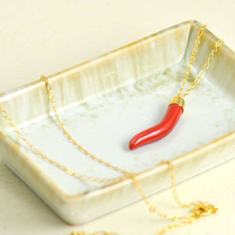 赤 とうがらし トップ ネックレス 天然石 ユキコ オオクラ ブランド レディース ジュエリー 送料無料
