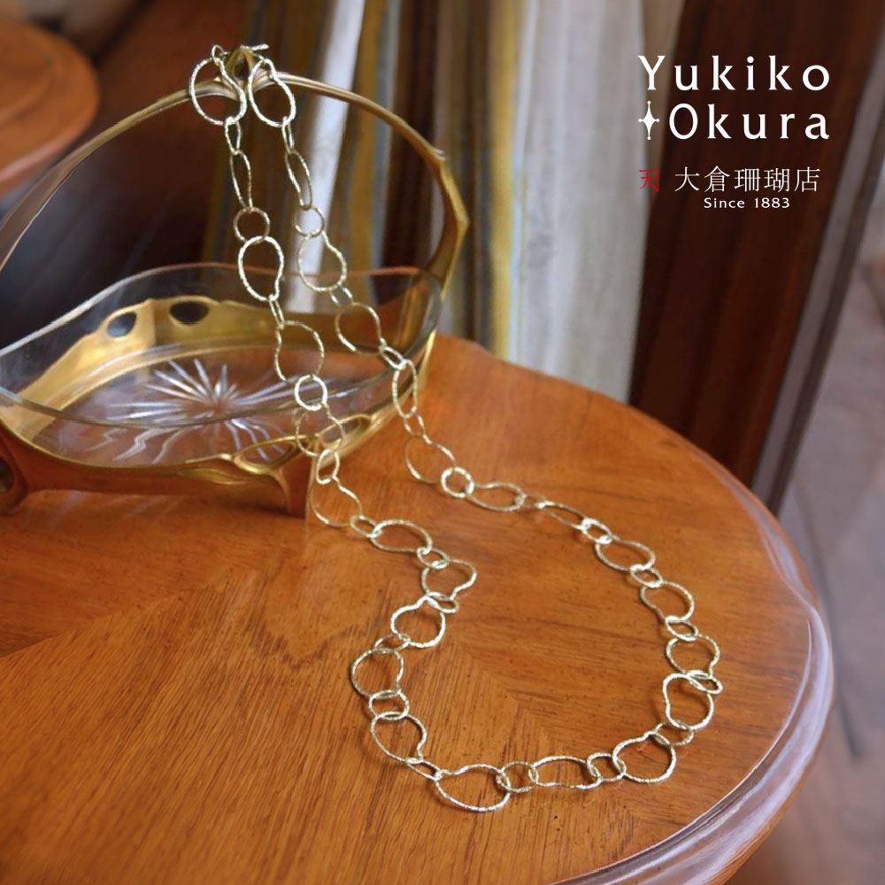 【全品ポイント5倍】 SV925 シルバー ゴールド仕上げ デザイン チェーン 天然石 ユキコ オオクラ ブラ..