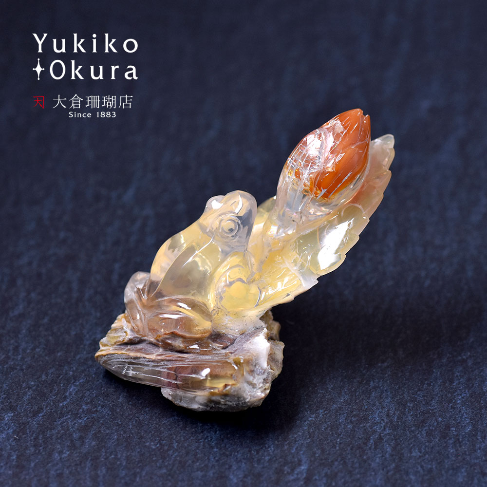 50%OFF!楽天スーパーセール連動タイムセール対象商品オパール カービング 蛙 彫刻 FROG インテリア 小物 蔵出し パワーストーン 天然石 ユキコ オオ...