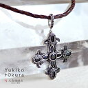 ペンダント トップ ヘッド ブラック キュービックジルコニア SV シルバー 925 クロス ゴシック調 アンティーク仕上げ 天然石 ユキコ オオクラ ブランド レディース ジュエリー 送料無料