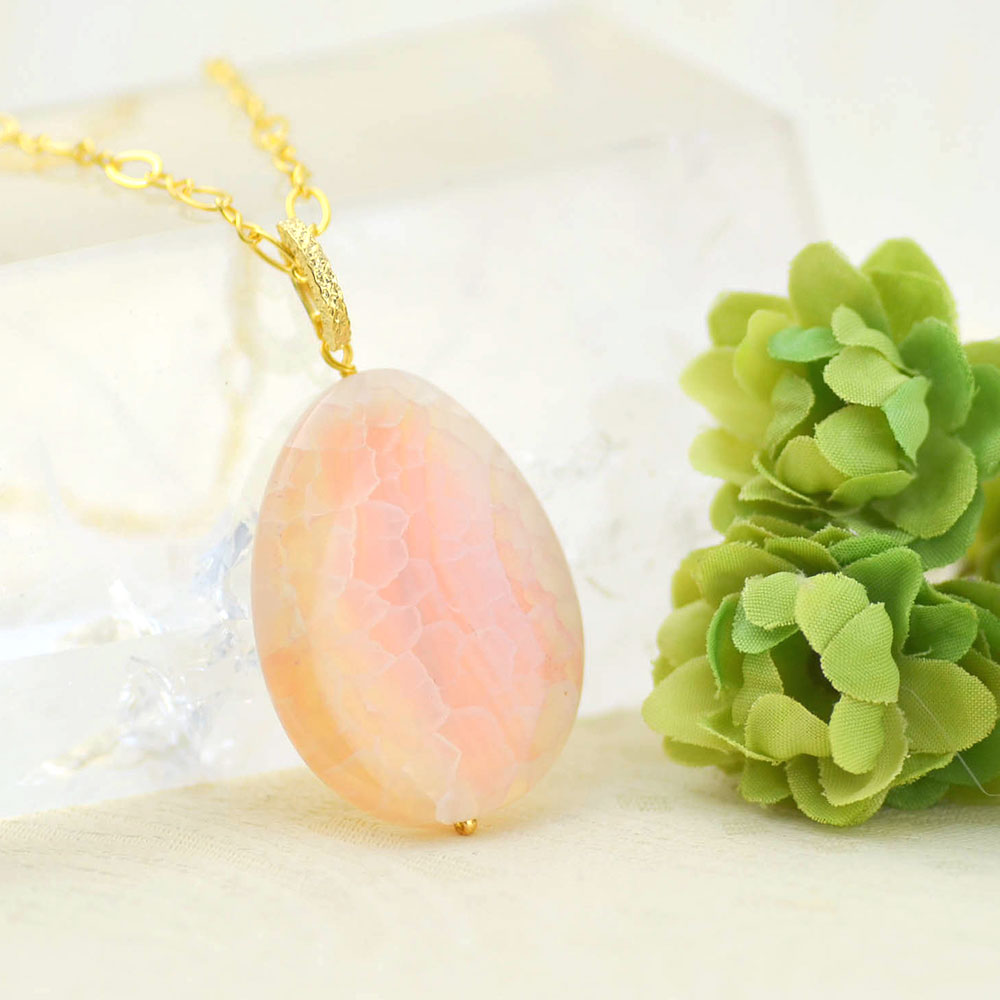 【全品ポイント5倍】 クラブファイヤーアゲイト ペンダント トップ ヘッド フラットドロップ 大ぶり ビッグサイズ 天然石 ユキコ オオクラ ブランド レディー...