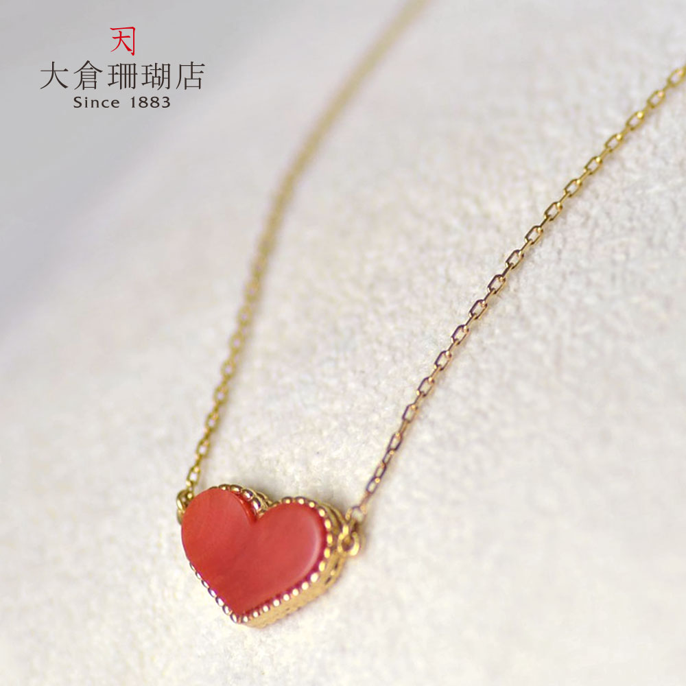 【ポイント最大34倍】赤珊瑚 ネックレス ペンダント サンゴ さんご 10金 K10 ハート ショート 天然石 ユキコ オオクラ ブランド レディース ジュエリー 送料無料 本珊瑚 3月誕生石