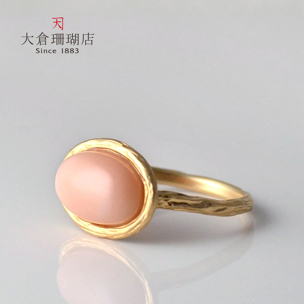 楽天ユキコ オオクラ 大倉珊瑚店【珊瑚フェア25％OFFクーポンご利用で74250円】ミス珊瑚 リング 指輪 ピンク サンゴ さんご K18 18金 ゴールド オーバル 天然石 ユキコ オオクラ ブランド レディース ジュエリー 送料無料 3月誕生石 本珊瑚
