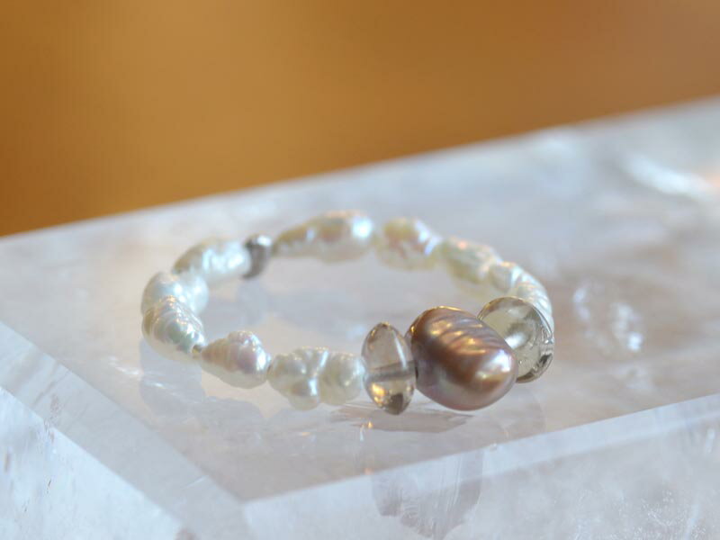 淡水パールライトスモーキークォーツ...