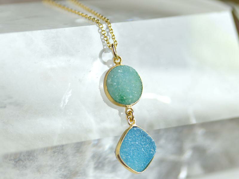 チャーム ペンダント トップ ドゥルージーアゲイト DRUZY SV シルバー カラフル バイカラー