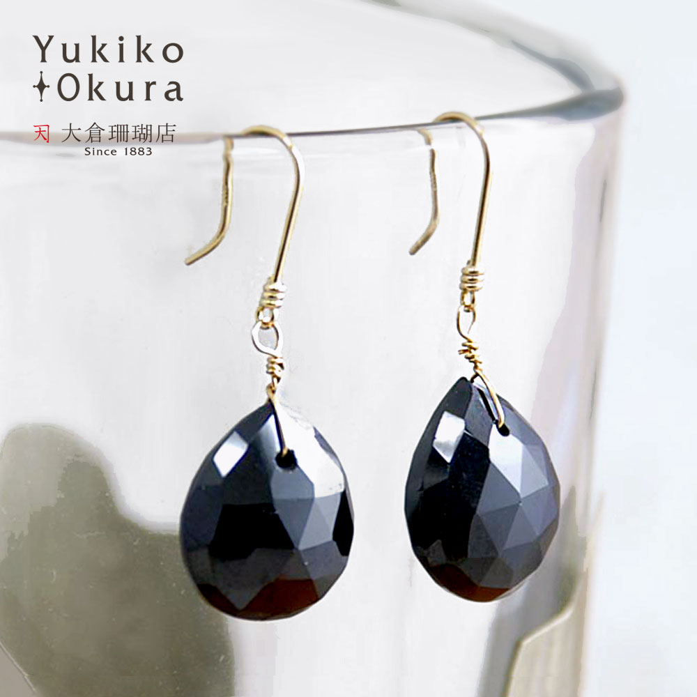ブラックスピネルイヤリングピアス1...