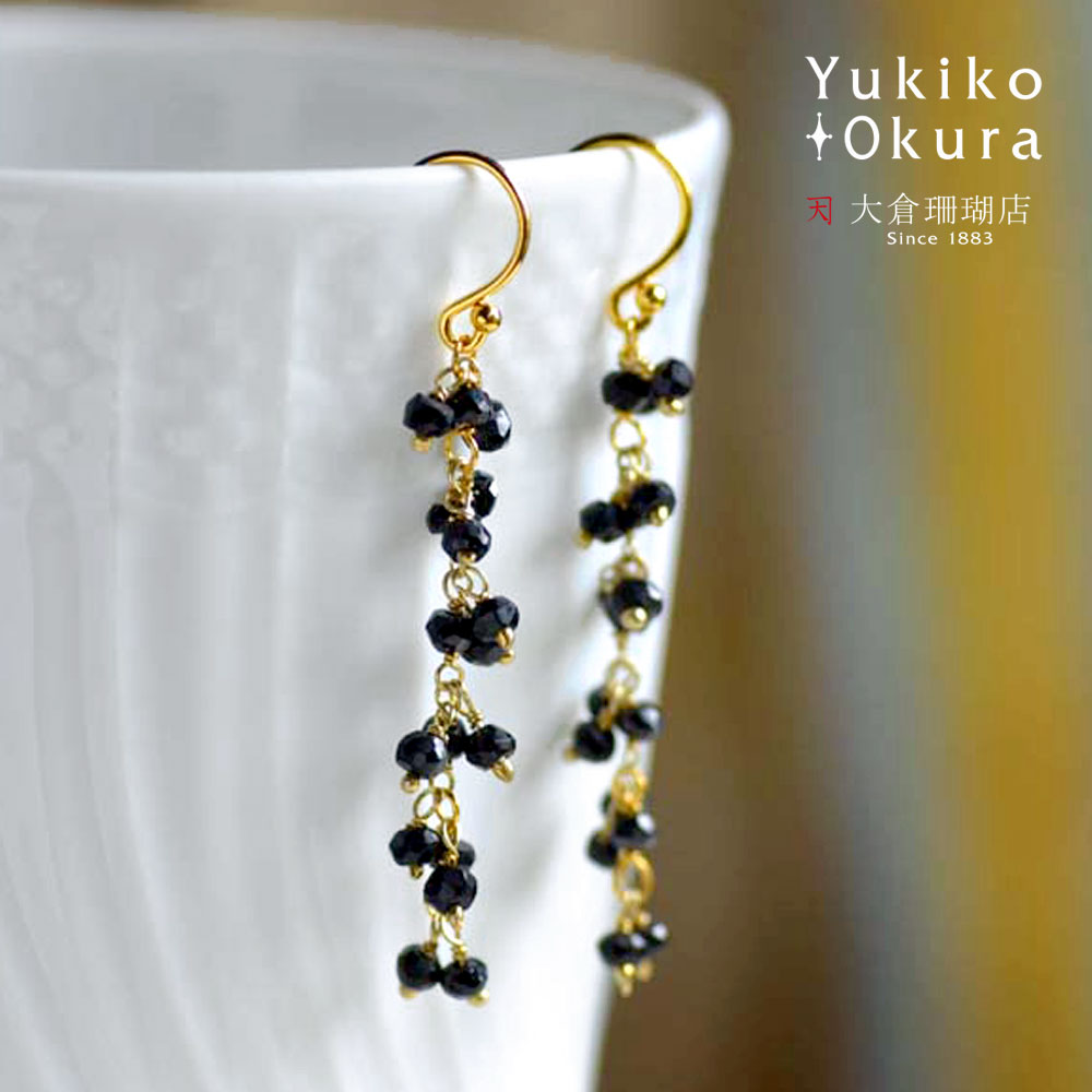 楽天市場】ブラックスピネル ピアス（ピアス｜レディース