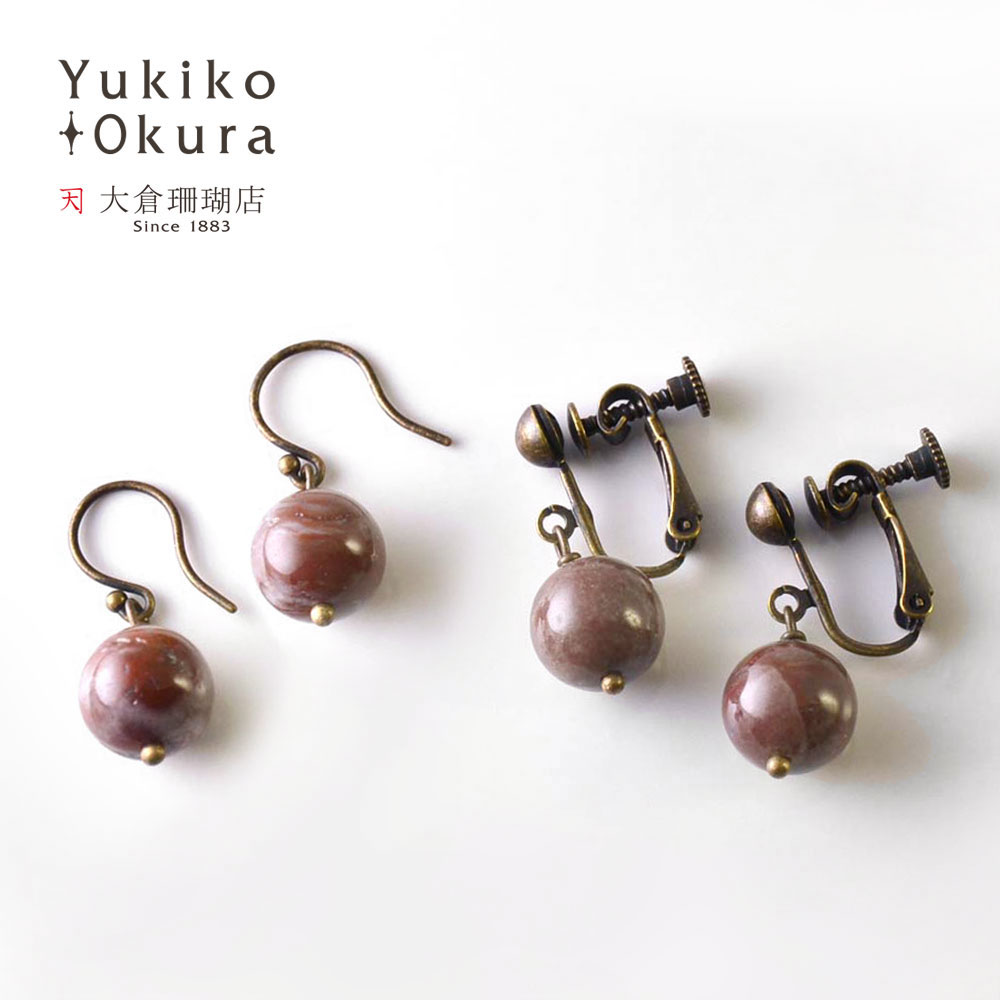 【全品ポイント5倍】 イヤリング ピアス ヒコライト シンプル 天然石 ユキコ オオクラ ブランド  ...