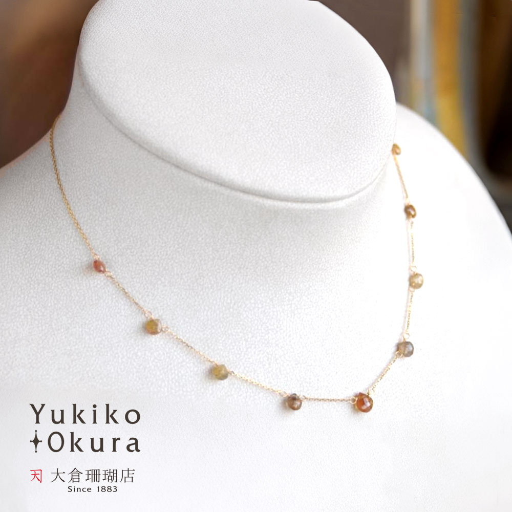 楽天ユキコ オオクラ 大倉珊瑚店【ポイント最大34倍】サファイア ネックレス 18金 K18 ゴールド ミックスカラー ステーション 天然石 ユキコ オオクラ ブランド レディース ジュエリー 送料無料 9月誕生石