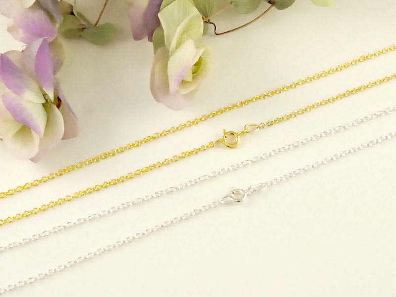 【全品ポイント5倍】 チェーン ネックレス SV シルバー 925 小豆 ゴールドカラー シルバーカラー 42cm ..