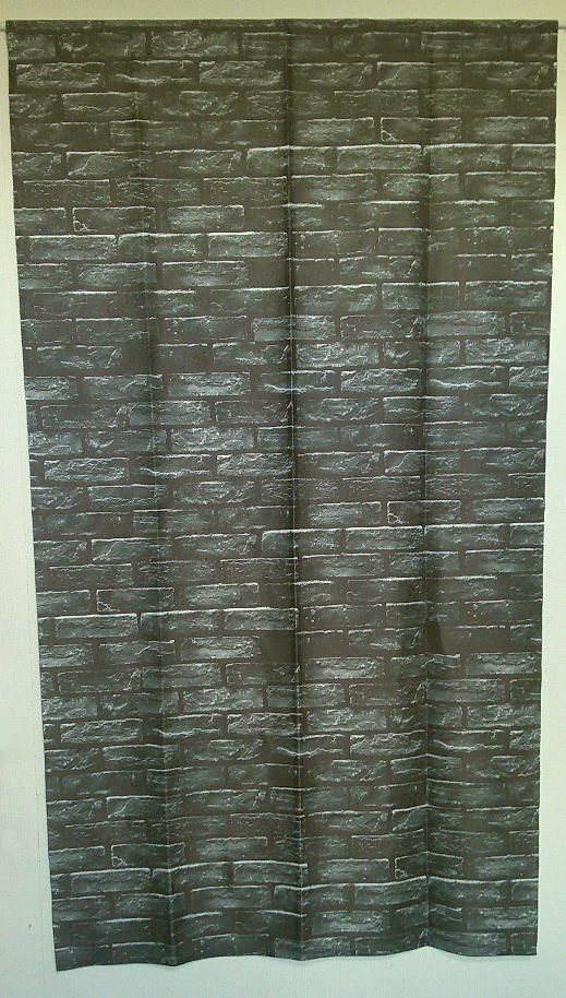 Rakuten - 黒レンガ柄のれん幅85　x丈150cm マルチタペストリー・間仕切り・BRICKWALLのれんM-5802-BK-furu
