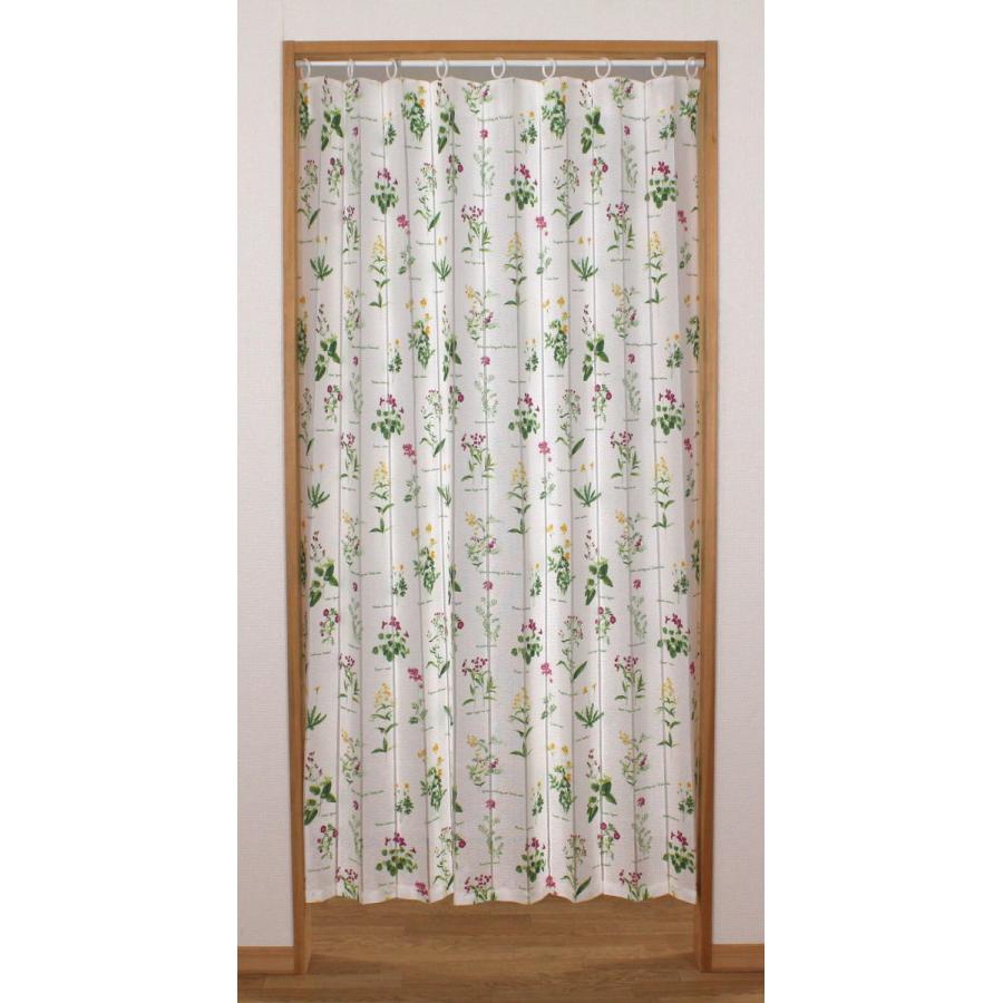 形状記憶アコーディオンのれん140X178cm：間仕切り カーテン/ハーブ　グリーンnaru-14007