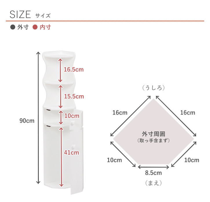 トイレラックコーナー MTR-7005ホワイト