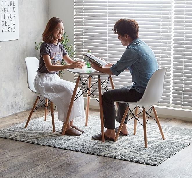 イームズ ダイニング3点セット ホワイトIINA-Eames TABLE 3set<アンティーク調 ダイニング 食卓 食事 コーヒー チェアー いす イス 椅子 テーブル 机 3点 セット 2人掛け 82 631> [2]