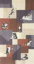 古風なパッチワーク調のれん85X150cmねこもようyama-3176<暖簾 脱衣所 洗面所 間仕切り プレゼント ギフト 誕生日 贈り物 猫 人気 noren...