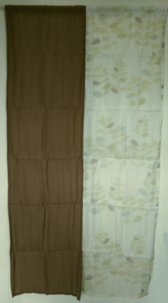 送料無料　麻混のれん幅85cmx丈150cm-sumi-W