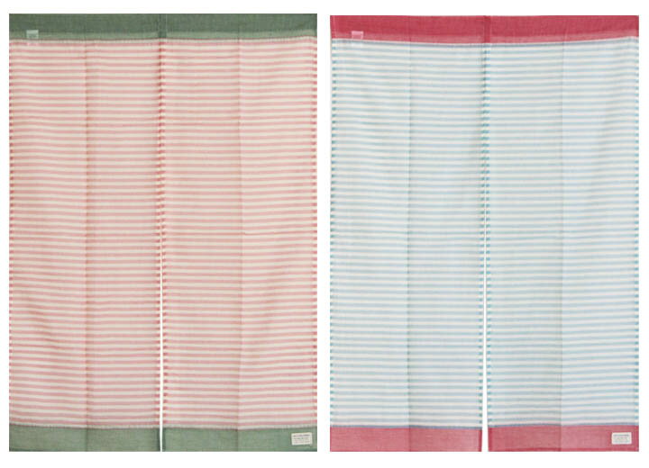 綿のれん　85×120cm　リーヴァ-ikemura　　＜暖簾 綿 脱衣所 洗面所 間仕切り ボーダー 日除け noren＞