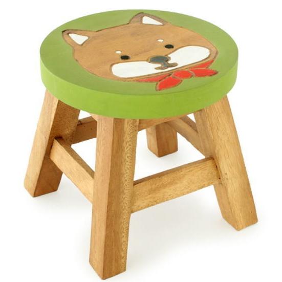 手作り　ウッドスツール　ロータイプ　柴犬　0025　　＜花台 鉢台 フラワースタンド ディスプレイ台 ガ..