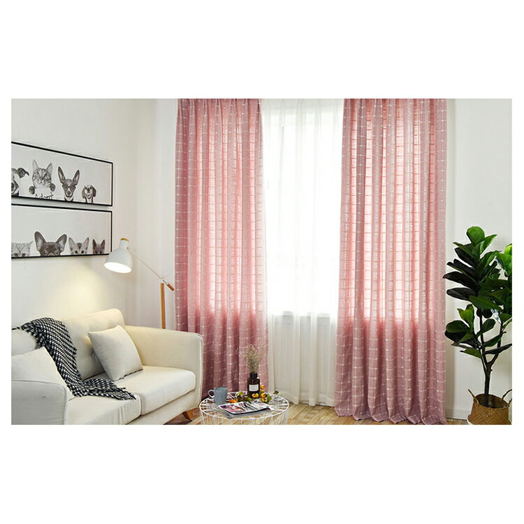 【1cm刻みのオーダー】カーテン 遮光3級 北欧 無地 チェック リネン 生地 麻布 刺繍 グリーン ブルー ..