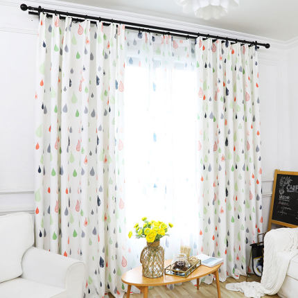 カーテン 水滴模様 セット 北欧 姫系 可愛い 遮光カーテン 幅50 0 丈50 260 遮光 カラフルな水滴模様 3級 ホワイト 白 レース 一番の かわいい 男の子 幅150 腰高窓 通気性 0 丈178 子供部屋 おしゃれ 洗濯可 モダン 女の子 1 リビング 居間 断熱