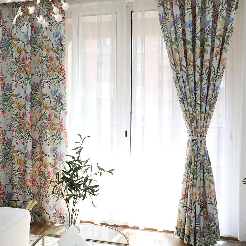 【素晴らしい家】【1cm刻みのオーダー】カーテン カントリー 非遮光 花柄 北欧 オシャレ おしゃれ かわいい ボタニカル パネルカーテン 間仕切り おすすめ 高品質 寝室 出窓 部屋 居間 断熱 遮熱 幅100 120 150 丈178 180 200