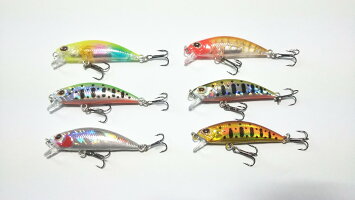 楽天市場 渓流などに 5 5cm 5g 小型のシンキングミノー 6色セット イワナ ヤマメ トラウト メッキ シーバス メバル 海のライトゲームにも つり具の雪見堂 楽天市場店